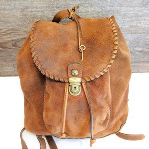 Patricia Nash Brown Suede Leather Backpack